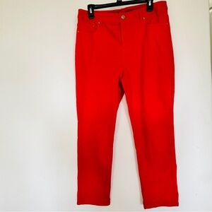Chico's 2 Red Ankle & Cropped Jeans High Waist Casual NWOT Quality Simple Chic